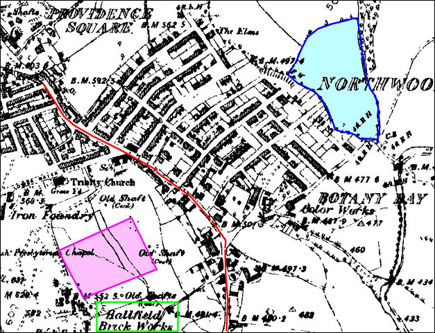 map c.1890 of the Northwood area