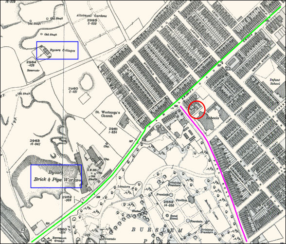 The Jackfield area on a 1922 OS map