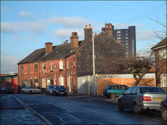 Row of terrace house in Raymond Street, Shelton
