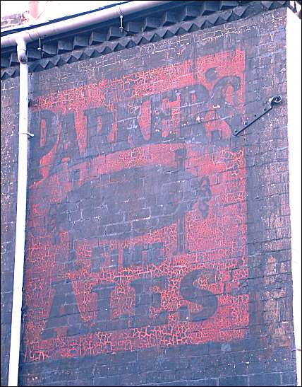 Parkers Fine Ales sign in Seaford Street, Shelton