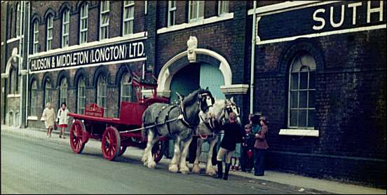 Hudson & Middleton frontage (Normacot Road) with horse and cart