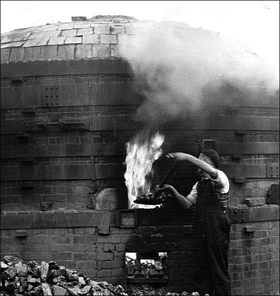 Wheatly & Co Ltd  Firing Bricks & Roof tiles in a Beehive Kiln 'Blue Oven' 