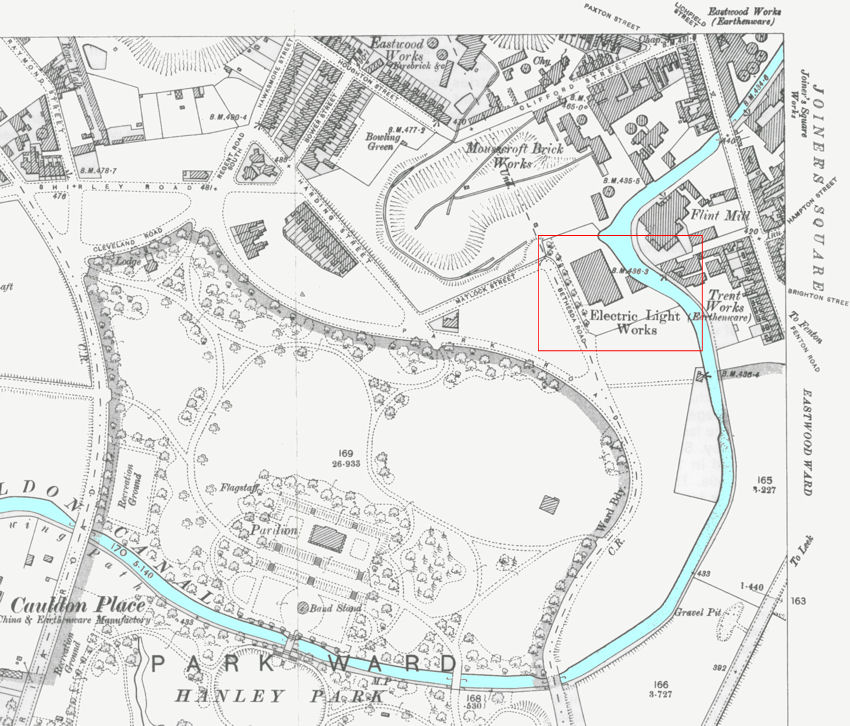 electricy works on 1898 map