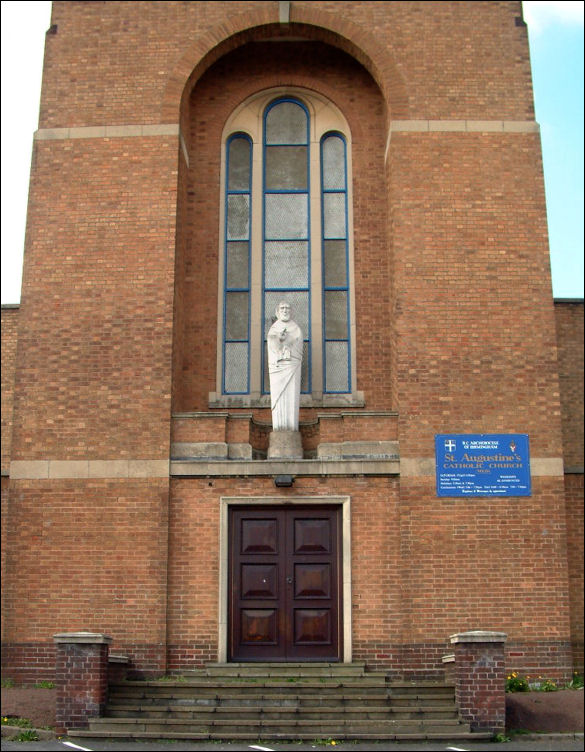 Imposing entrance of St. Augustine's Catholic Church