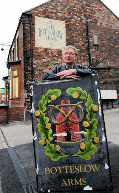 one of the hand-painted Botteslow Arms signs 