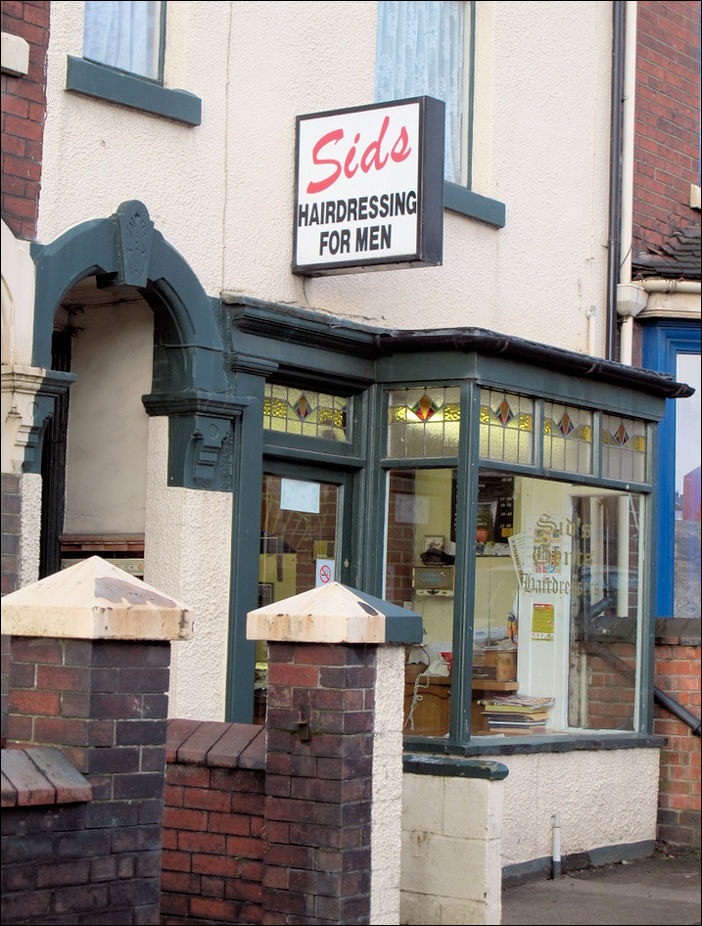 the original Sids Hairdressers in Bucknall New Road