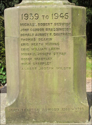 memorial to the men of Trentham who fell in the 1914-18 and 1939-45 wars 