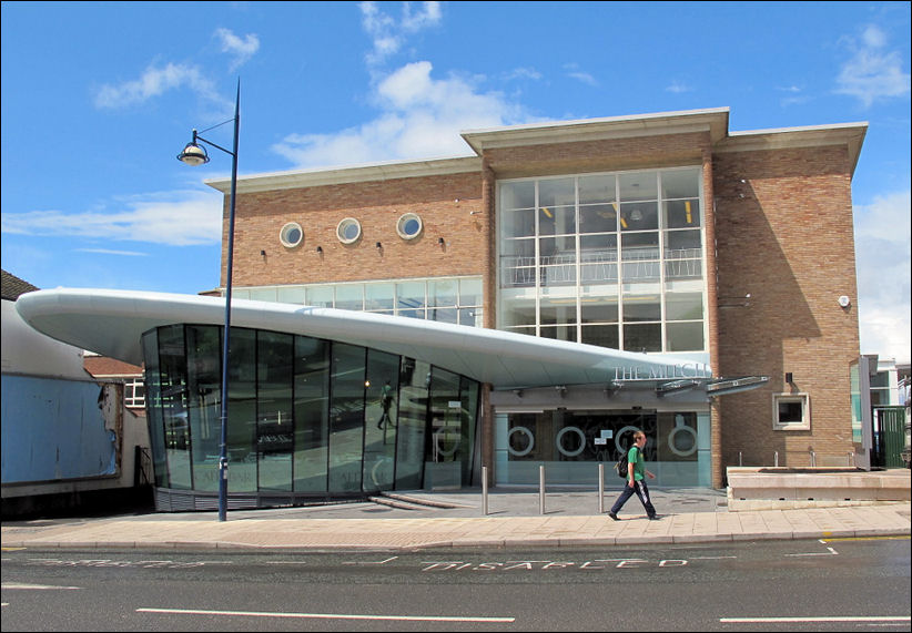 the new frontage with the 'Spitfire wing' over the entrance and cafe 