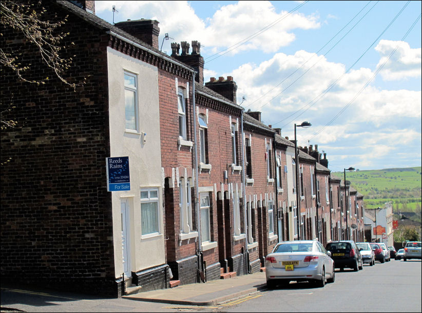 the view down Well Street, with the Berry Hill fields in the background