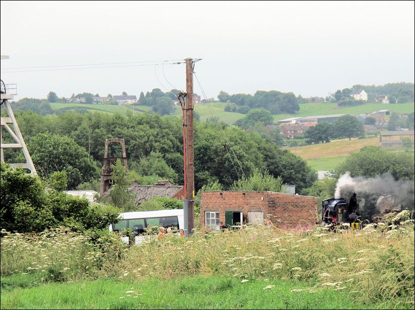 "Dubsy" and Wimblebury in steam - to the right is the pit gear of the former Foxfield Colliery