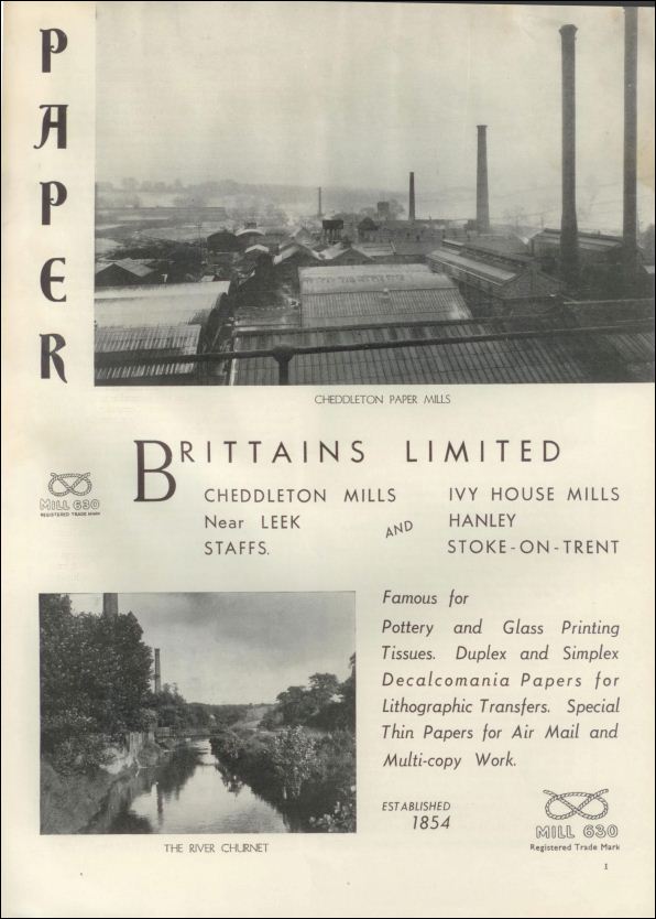 1939 advert for Brittains Limited