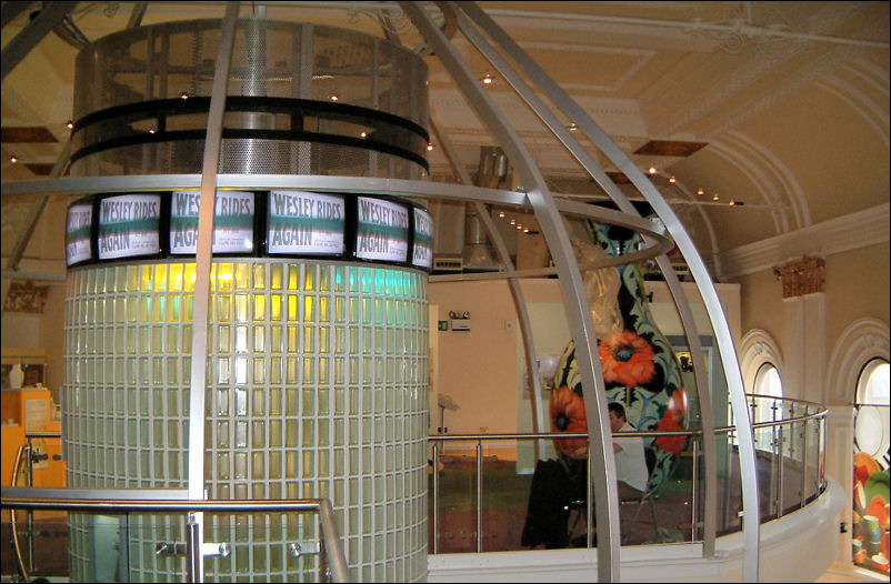 central staircase which mimics a bottle kiln with the outer hovel and the inner kiln