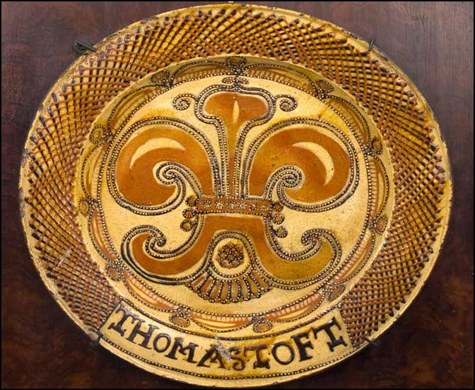 Thomas Toft Slipware Plate, manufactured c.1680