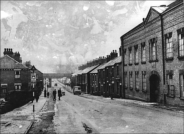 Furlong Road` (Tunstall) looking from Christ Church at the top of Tunstall High St. towards Pittshill. 