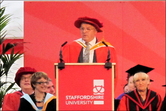 Hugh Edward awarded the title of Honorary Doctor of Staffordshire University