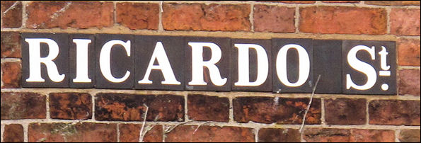 Ricardo Street, Dresden, Longton was named after John Lewis Ricardo.