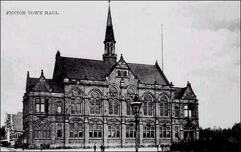 old postcard of Fenton Town Hall