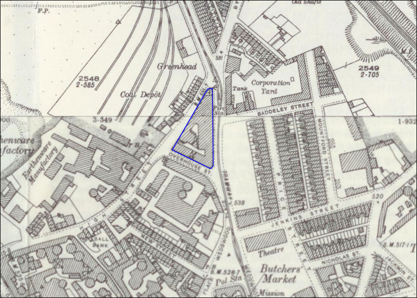 Scotia Works shown in blue - c.1900 