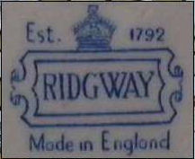 A mark used by the Ridgways Bedford Works from around 1950.