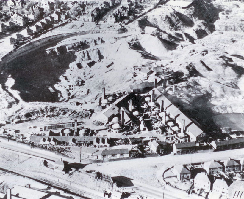 Caddick's Spoutfield Brick Works on the corner of Shelton New Road and Brick Kiln Lane, Basford