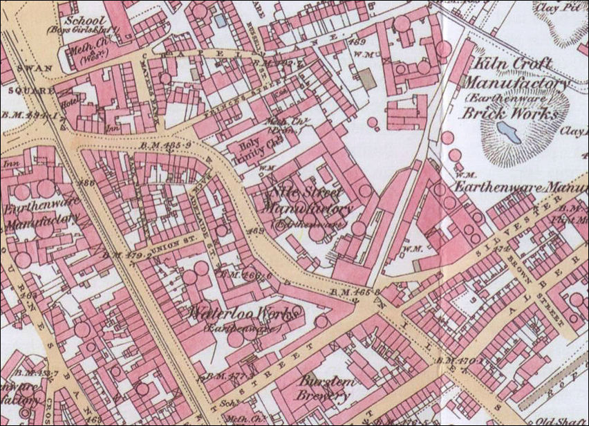 1877 map of the Nile Street Potworks