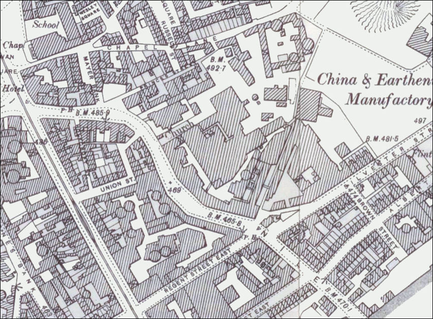 1898 map of the Nile Street Potworks