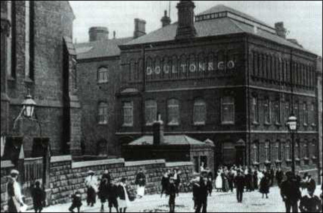 a well known postcard of the workers home time at Doulton & Co in Nile Street, Burslem