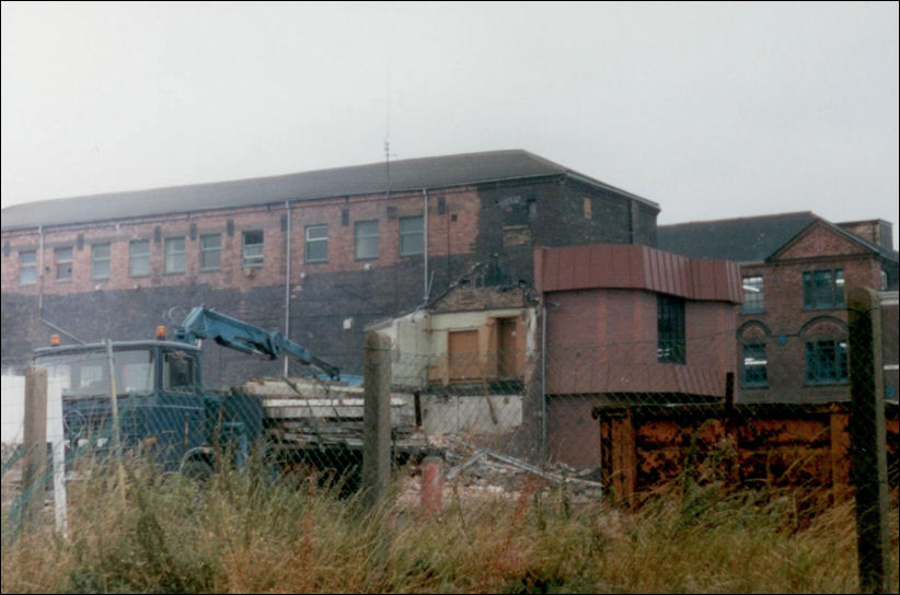 the rear of the Florence Works undergoing demolition - on the right the St. Mary Works