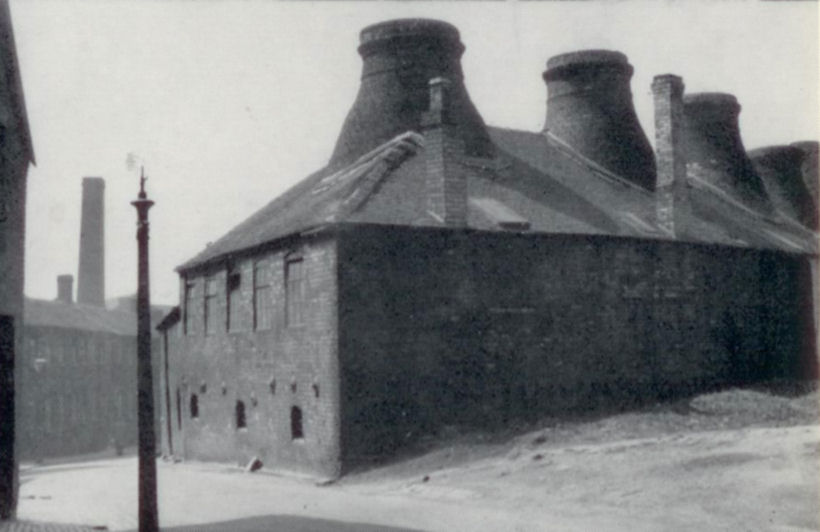 a Longton potbank - the ovens partly contained insde the factory building
