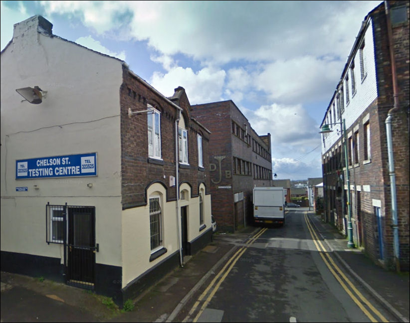 on the left the Bagnall Street Works and on the right the Stanley Works