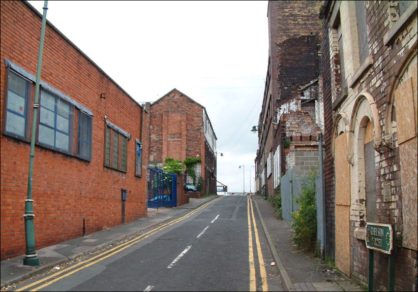 the view up Chelson Street (from Normacot Road)