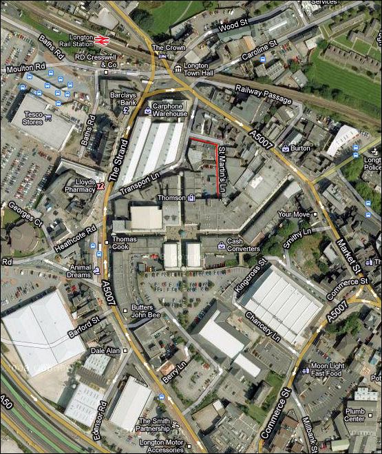 St. Martin's Lane, Longton - Google maps, 2011