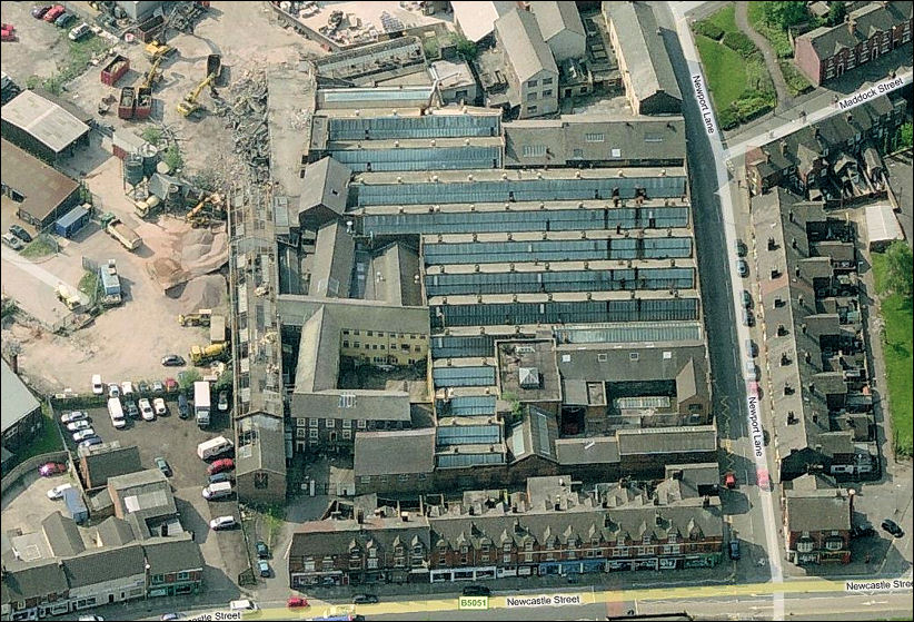 view of Wood's Stanley Pottery just before demolition