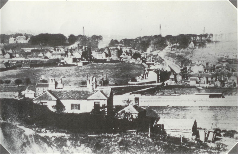 Etruria village with the Etruria works and in the top left corner Wedgwood's home - Etruria Hall