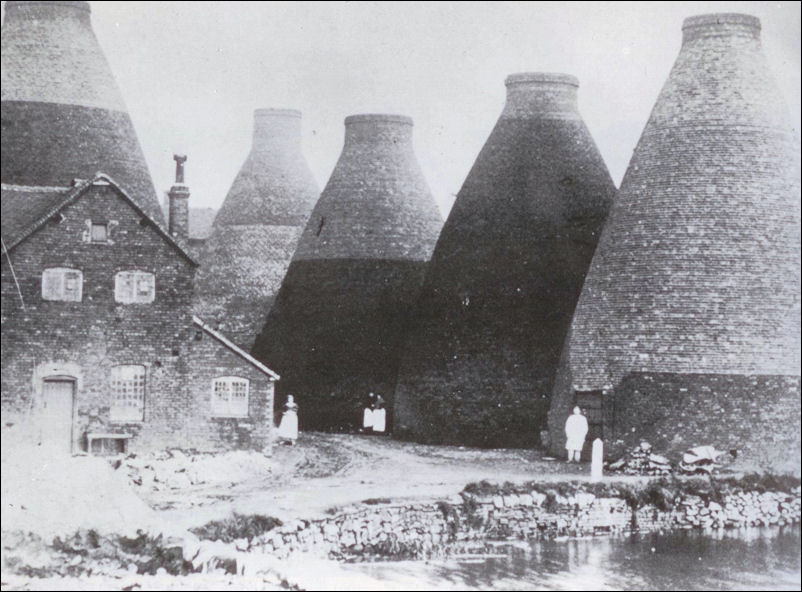 The dominant bottle ovens, seen here at Etruria, but also found throughout the Potteries 