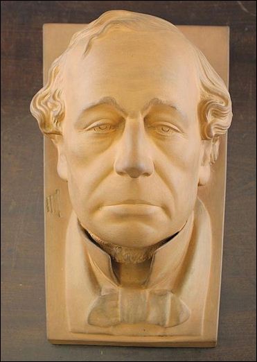 W.H. Goss terracotta wall plaque of Benjamin Disraeli 