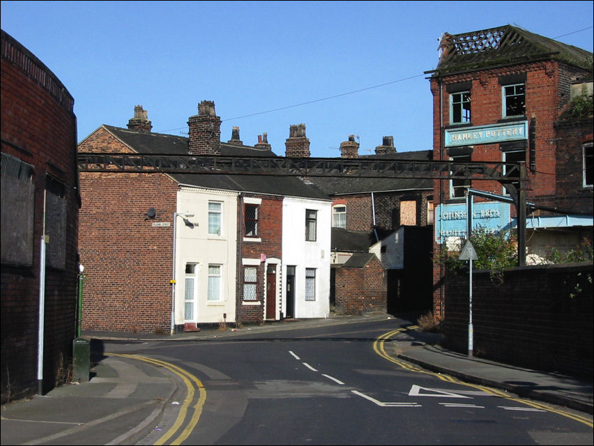 Eastwood Road running towards the photographer and off to the right - Pelham Street to the left 