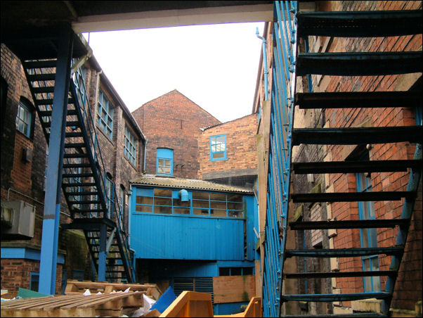 The side yard of the works