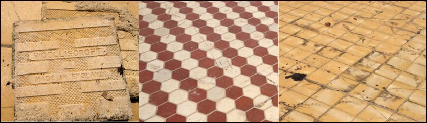 the remains of tile floors at the former Woolliscroft Melville Street works