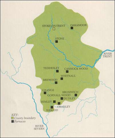 Furnaces in and near Staffordshire in the early 17th Century