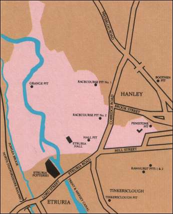 Location of coal pits associated with the Shelton Works