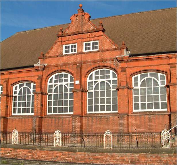 detail on the front of the school