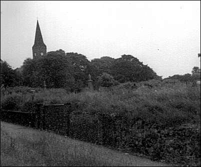 From Elgood Lane looking over disused graveyard