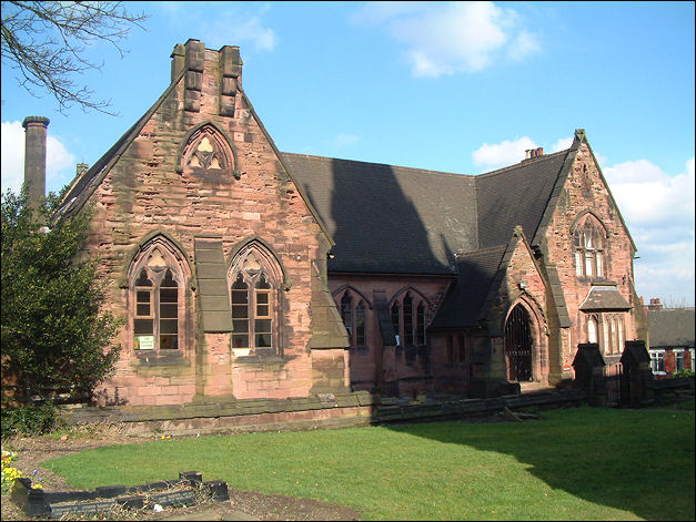 The school building at the rear of the church 