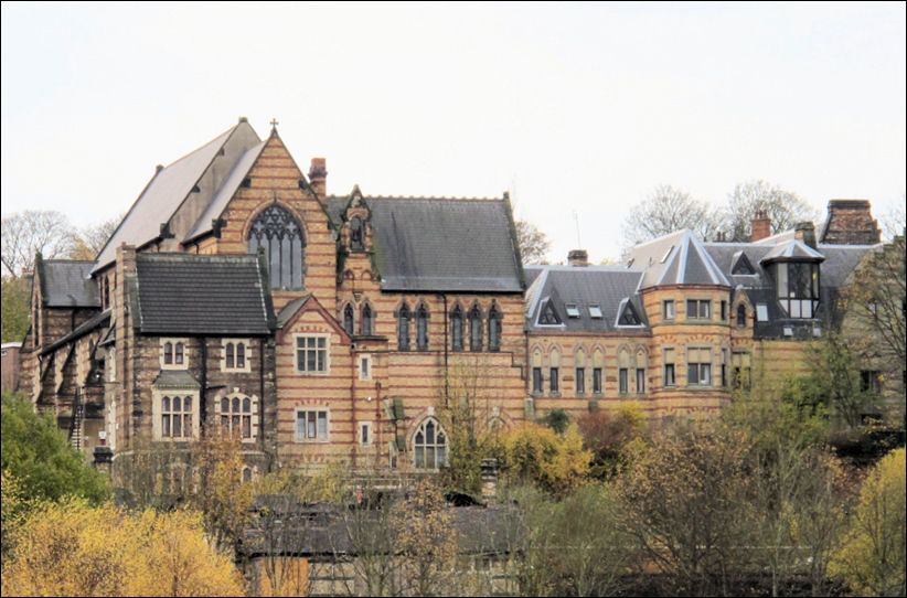 the rear of the church and convent wouldn't look out of place in a French city or large town 