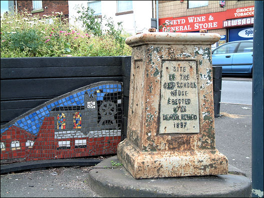 Site of the Old School House, Erected 1766 Demolished 1897.