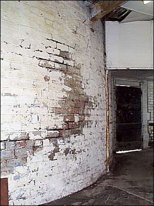 The bottle kiln encroaches on the inside of the factory 