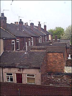 Terraced Houses in Harper Street - view of the backs taken from Port Street.