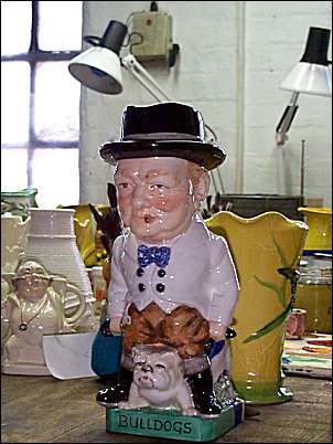 Part painted Churchill Toby Jug