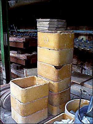 Old saggars - which were used to protect the ware during firing in the coal fired bottle kiln